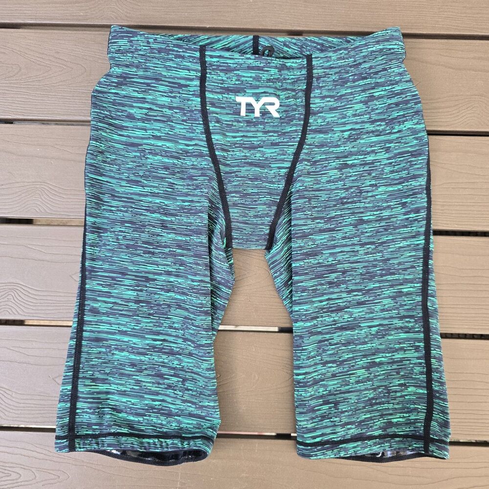 TYR Baja Thresher Techsuit Short Jammer Green/black  Size 28 New No Tag